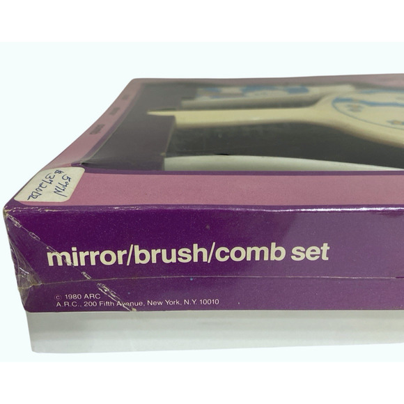 Vintage ARC New York Hair Comb Brush Mirror Set 1980 Rainbow Stars Sealed - Picture 2 of 9
